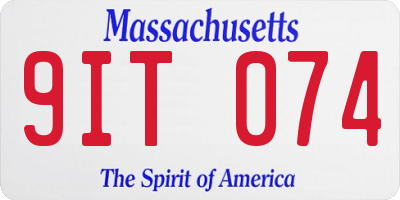 MA license plate 9IT074