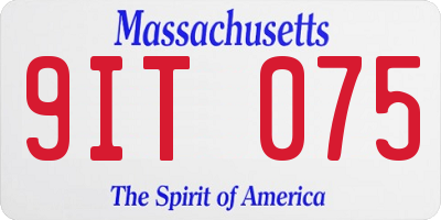 MA license plate 9IT075