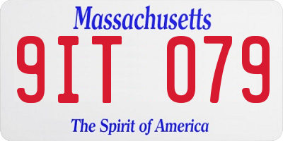 MA license plate 9IT079