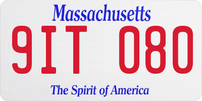 MA license plate 9IT080