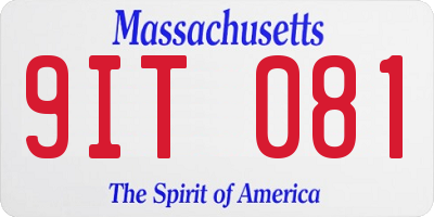 MA license plate 9IT081