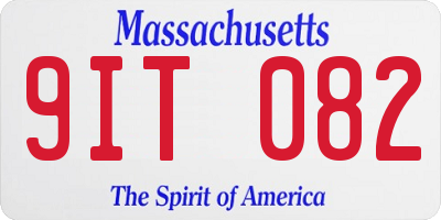 MA license plate 9IT082