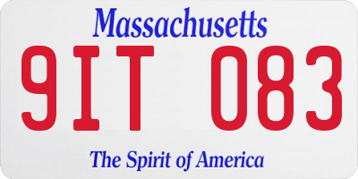 MA license plate 9IT083