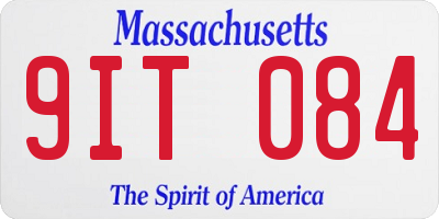 MA license plate 9IT084