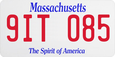 MA license plate 9IT085