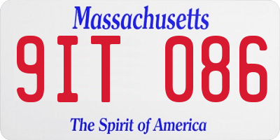 MA license plate 9IT086