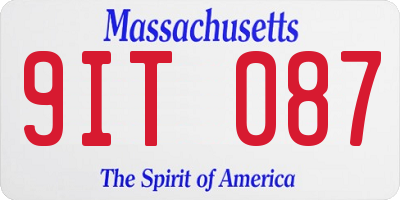 MA license plate 9IT087