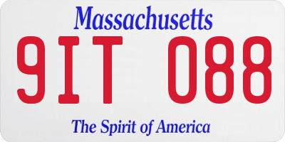 MA license plate 9IT088