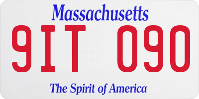 MA license plate 9IT090