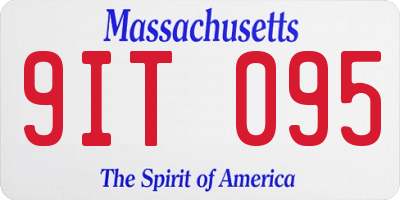 MA license plate 9IT095
