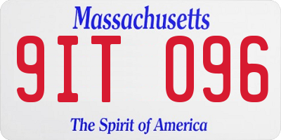 MA license plate 9IT096