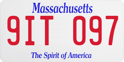 MA license plate 9IT097