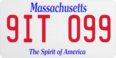 MA license plate 9IT099
