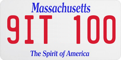 MA license plate 9IT100