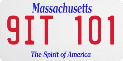 MA license plate 9IT101