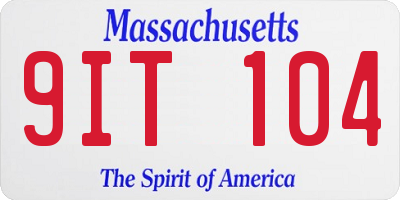 MA license plate 9IT104