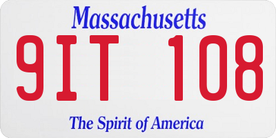 MA license plate 9IT108