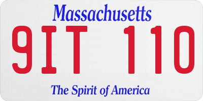 MA license plate 9IT110