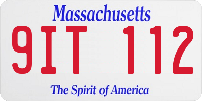MA license plate 9IT112