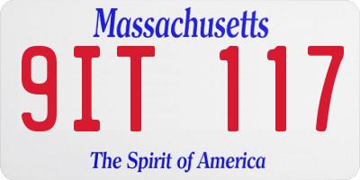 MA license plate 9IT117