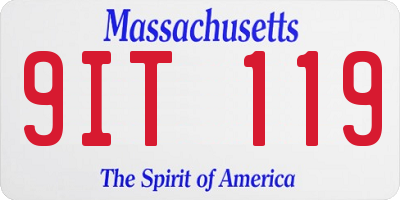 MA license plate 9IT119