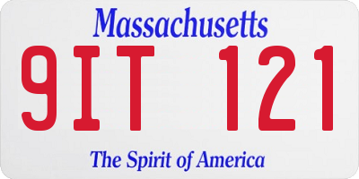 MA license plate 9IT121