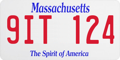 MA license plate 9IT124