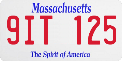 MA license plate 9IT125