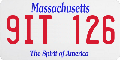 MA license plate 9IT126