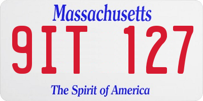 MA license plate 9IT127