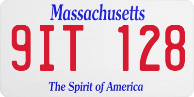 MA license plate 9IT128