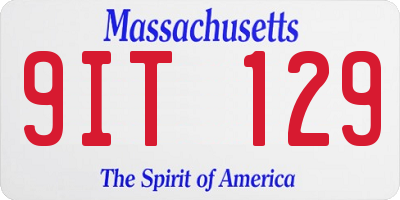 MA license plate 9IT129