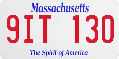 MA license plate 9IT130