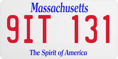 MA license plate 9IT131