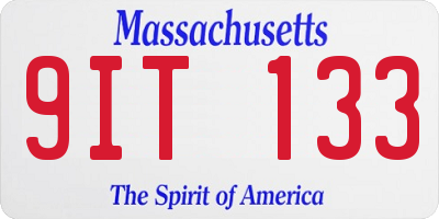 MA license plate 9IT133