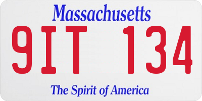 MA license plate 9IT134