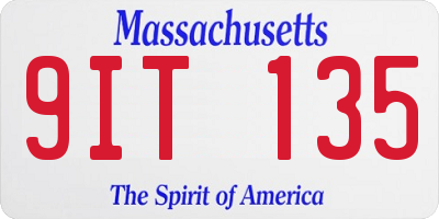 MA license plate 9IT135