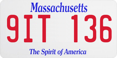 MA license plate 9IT136