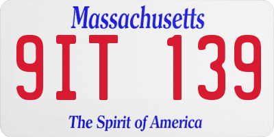 MA license plate 9IT139