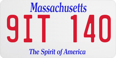 MA license plate 9IT140