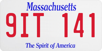 MA license plate 9IT141