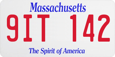 MA license plate 9IT142
