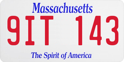 MA license plate 9IT143