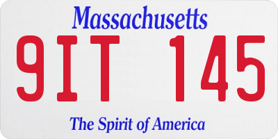MA license plate 9IT145