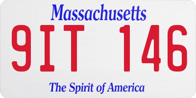 MA license plate 9IT146