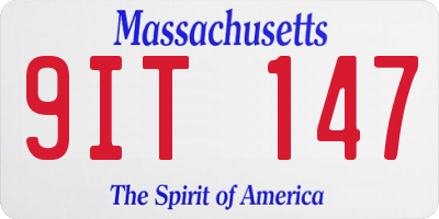 MA license plate 9IT147