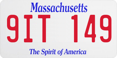 MA license plate 9IT149