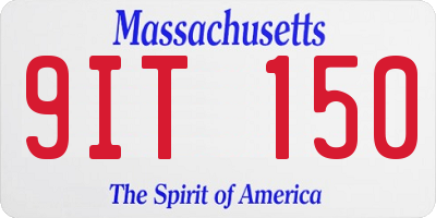 MA license plate 9IT150