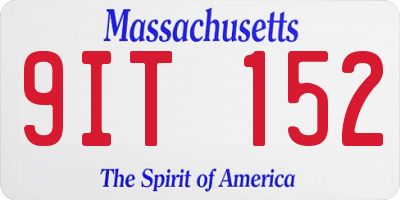 MA license plate 9IT152