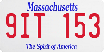 MA license plate 9IT153